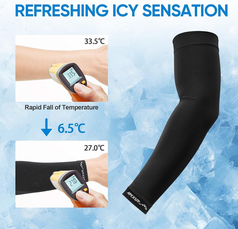 APEXUP Cooling Arm Sleeves for Men Women, UV Sun Protection UPF 50, Volleyball Arm Sleeves Compression Sleeves for Outdoor - Image 5